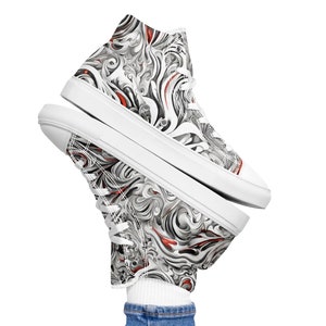 Abstract Art Women’s high top canvas shoes, Limited edition artist’s canvas shoes