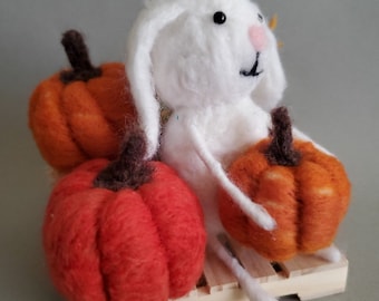 Needle Felt Pumpkin scene