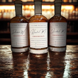 Custom Whiskey Label, Groomsmen gift, Groomsman Proposal Gift Box label, Best Man gift, Man of Honor gift, Usher gift, Custom Liquor Label
