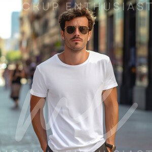 Gildan 5000 Mockup White Tshirt Mockup 5000 Male Model Mockup Gildan Shirt White Unisex Tee Mock Gildan Outdoor White Gildan 5000 Mock up