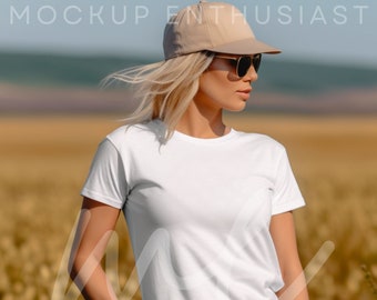 Gildan 5000 Mockup White Tshirt Mockup 5000 Female Model Mockup Gildan Shirt White Unisex Tee Mock Gildan Outdoor White Gildan 5000 Mock up