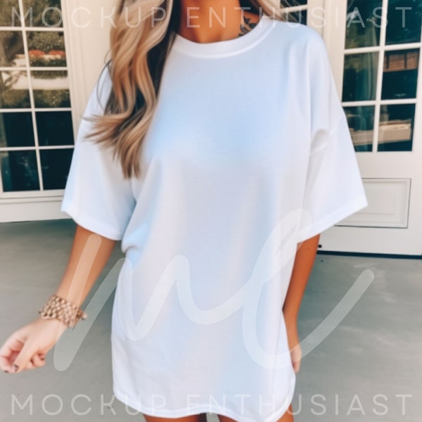 Comfort Colors C1717 Mockup Comfort Colors C1717 White Mockup Woman Short Sleeve Shirt Mock Woman White Aesthetic Oversized Tshirt Mockup