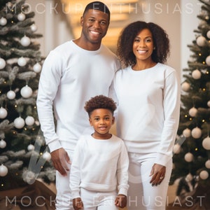 Gildan 18000 Mockup Gildan 18000 White Mockup Family Sweatshirt Mock Up African American Sweatshirt Mockup Diverse Family Christmas Mockup