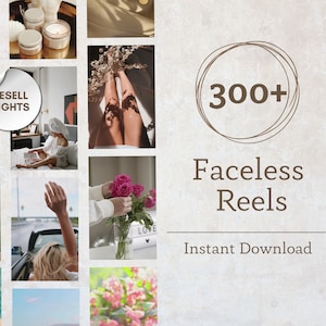 300 Faceless Video Reels With Master Resell Rights Digital Marketing PLR Reels Videos Instagram Aesthetic Feed Canva Social Media Videos MRR