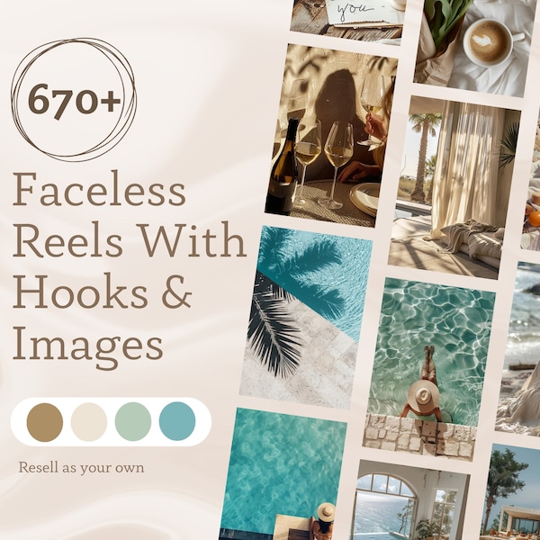 Faceless Reels With Master Resell Rights Faceless Instagram Images Aesthetic Instagram Feed Faceless Digital Marketing Videos with MRR Canva