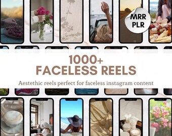 Faceless Reels With Master Resell Rights Faceless Videos Instagram Aesthetic Stock Images MRR Videos Aesthetic Instagram Resell for Profit