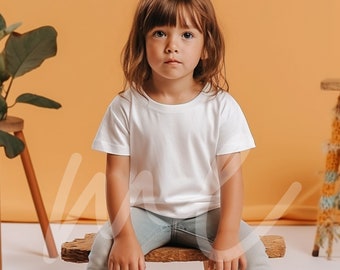 Bella Canvas 3001T Mockup Bella Canvas 3001T Mockup Weiß Mockup Kleinkind Tshirt Mock ups Kinder Shirt Mockup Mädchen T-Shirt Weiß Boho Kids Mockup