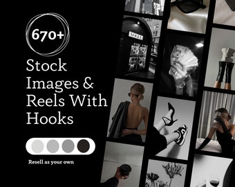 Stock d'images sans visage Photos MRR avec droits de revente principaux Vidéos sans visage Instagram Luxe noir DFY Passive Income Vidéos Flux esthétique