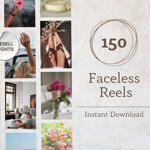 150 Faceless Aesthetic Video Reels Instagram With Master Resell Rights and PLR Reels Videos Social Media Canva Template Videos Done For You