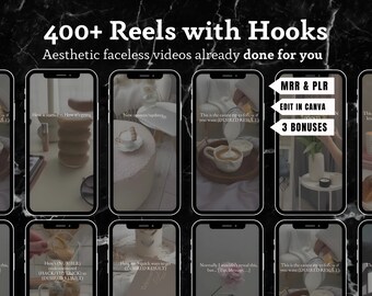 400+ Faceless Reels With Hooks Already Done for You Master Resell Rights Faceless Videos Instagram Aesthetic Stock Images Videos Aesthetic