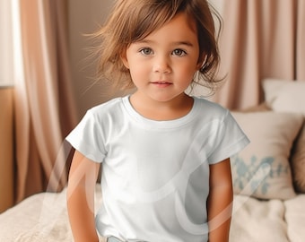 Bella Canvas 3001T Mockup Bella Canvas 3001T Weiß Mockup Kleinkind Tshirt Mock ups Kinder Shirt Mockup Mädchen T-Shirt Weiß Boho Kinder Mockup