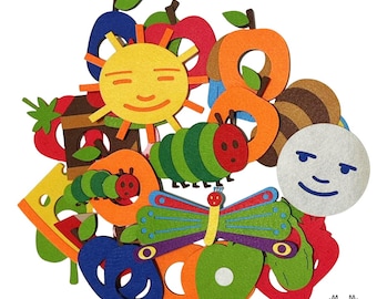 Hungry Hungry Caterpillar Felt Board Story Set - Handmade Educational Toy with 33 Pieces