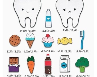 Interactive Felt Board Story - "Happy Tooth and Sad Tooth" Educational Toy for Kids 18Piece Set
