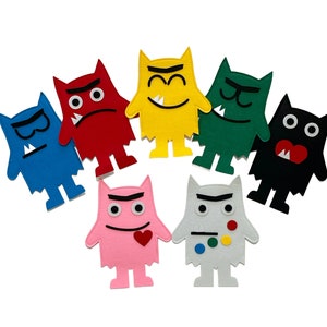 Interactive Felt Board Story and Puppet Set - Monsters Color Story - Educational Toy for Kids EQ, 7 Piece Set