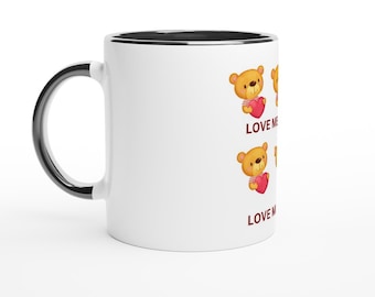 Witte keramische mok van 11 oz met gekleurde binnenkant
