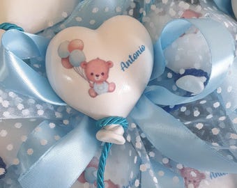 Recuerdos de corazón con imán, recuerdos para nacimiento, bautizo, 1er cumpleaños.