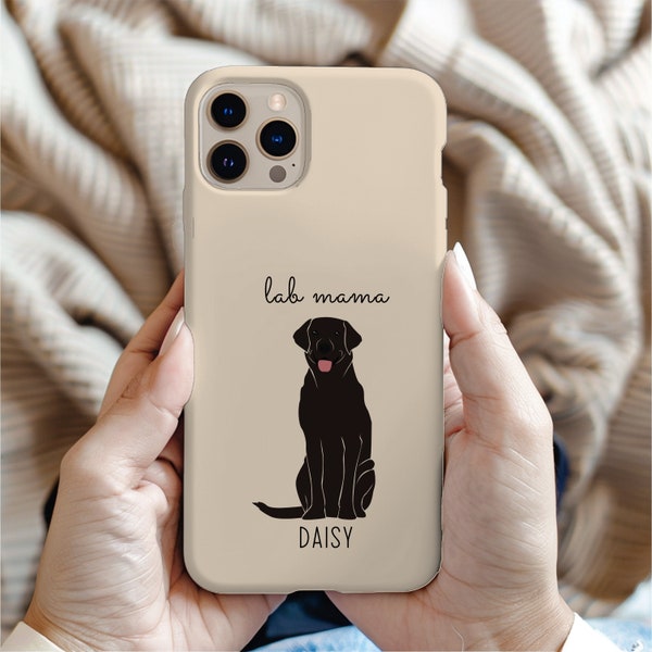 Personalized Black Lab Mama Phone Case Puppy Mobile Custom Pet Lover iPhone Dog Samsung Fur Baby Name Labrador Family Protective