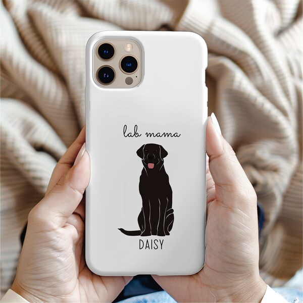 Personalized Black Lab Mama Phone Case Puppy Mobile Custom Pet Lover iPhone Dog Samsung Fur Baby Name Labrador Family Protective