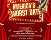 America’s Worst Date™ | Hilarious Printable Party Game | Nicolas Cage Inspired Judges |
