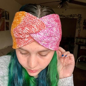 Custom Knitted Headband, Knitted Accessories, Twisted Headband,Twisted Ear Warmer, Headband, Cute Accessories, Multicolored Headband,