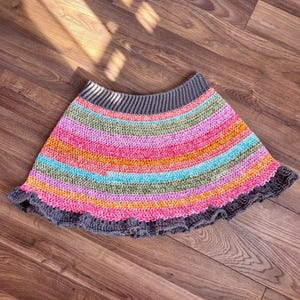Crochet Rainbow Ruffle Skirt: Custom Made-To-Order
