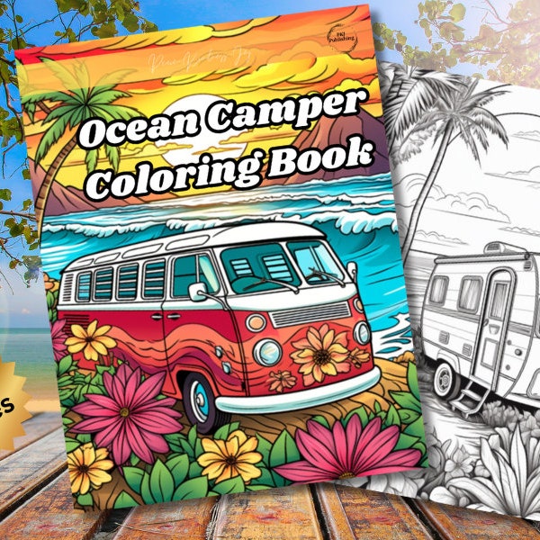 Ocean Camper Coloring Book - 50 pages for digital download