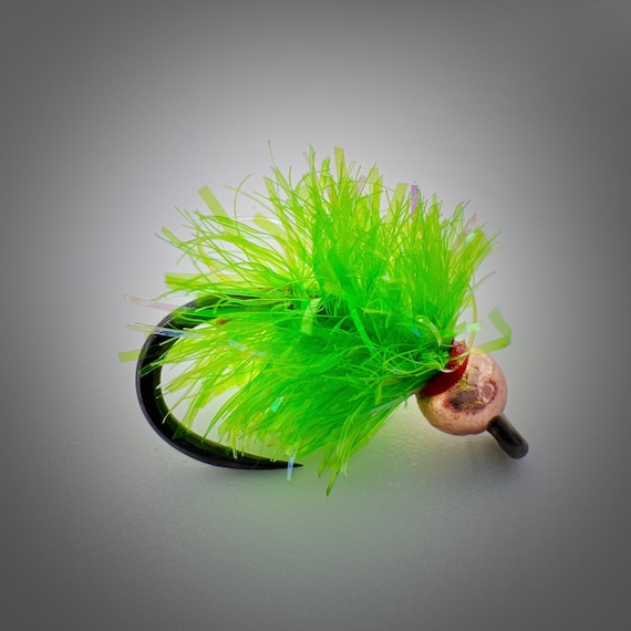 Copper Top Crystal Flash Egg Fly, Chartreuse BH Fly Fishing Flies for  Steelhead, Salmon, Trout, Bluegill, Panfish -  Canada