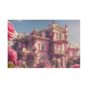 Jigsaw Puzzle Pink Palace | Unique Gift for Puzzle Lovers | Fun Family Activity & Decor