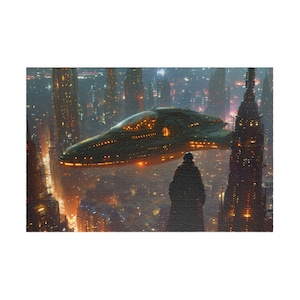Futuristic Town Jigsaw Puzzle | Unique Gift for Puzzle Lovers, Mind-Bending Artwork, Fun Family Activity, 1000 Pieces