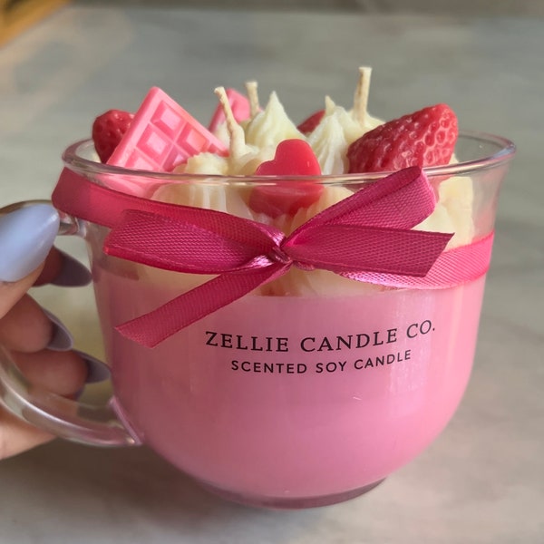 Strawberries and Cream Candle |  Valentines Decorative Candle | Bulk Candle Order |