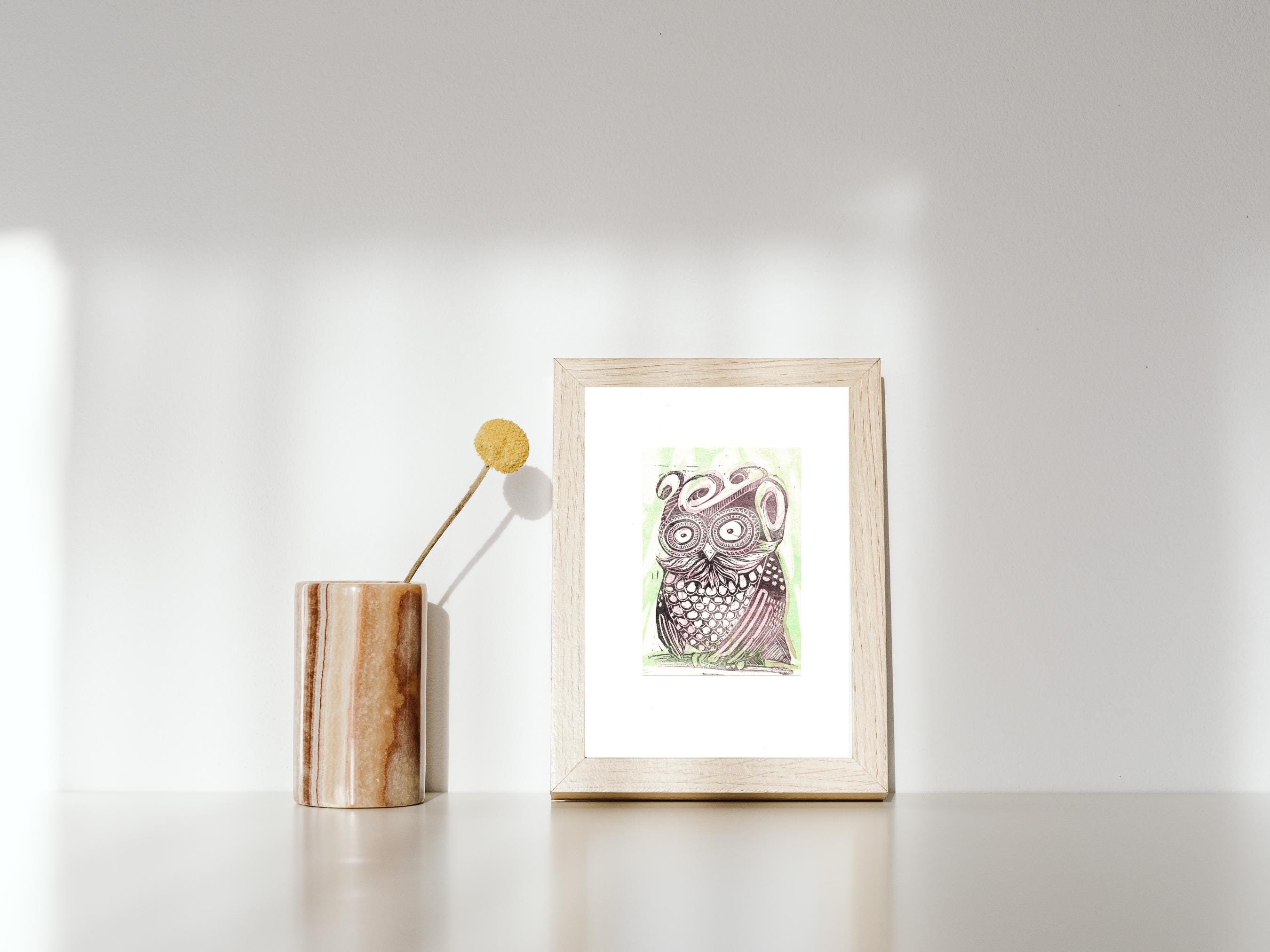 Owl Woodblock Print: Original Design Wall Art (digital Download
