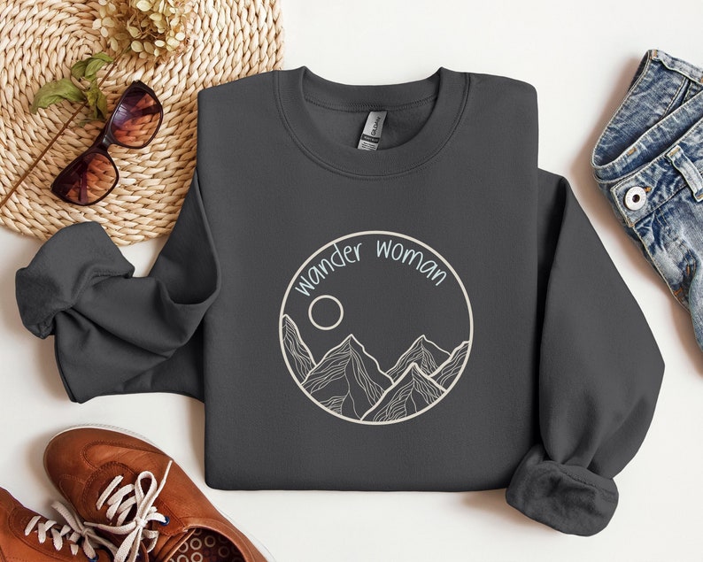 Wander Woman, Adventure Sweatshirt, Mountain Sweatshirt, Camping ...