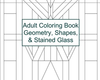 Libro da colorare per adulti: geometria, simmetria e vetrate colorate