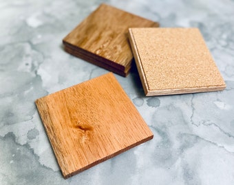 Solid Wood Coasters - Mahogany