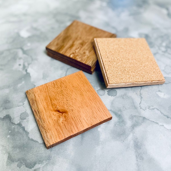 Solid Wood Coasters - Mahogany