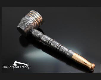 Handmade Damascus Steel Smoking Pipe, Tobacco Pipe with Brass Metal, Mesh gauze filter, Gift for Him on Christmas, New Year