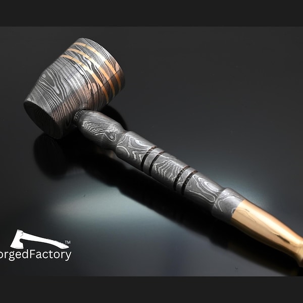 Handmade Damascus Steel Smoking Pipe, Tobacco Pipe with Brass Metal, Mesh gauze filter, Gift for Him on Christmas, New Year
