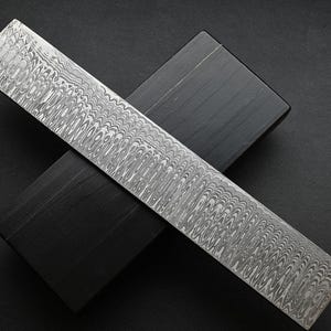 12-Zoll-Leitermuster Billet für die Messerherstellung, handgefertigte Damast-Stahl Blank Billet Bar, benutzerdefinierte Messer Material, Geschenk für ihn zum Jubiläum