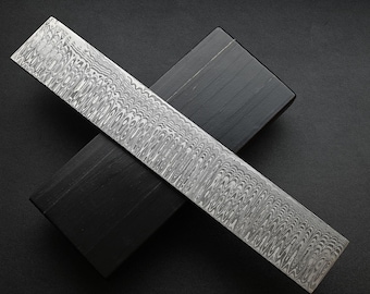 12 inch Ladder Pattern Billet for Knife Making, Handmade Damascus Steel Blank Billet Bar, Custom Knife Material.