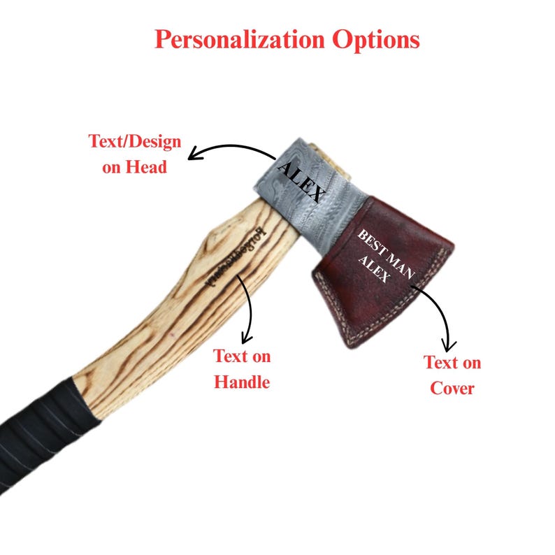 Custom Engraving, Axe Handle, Axe Head, Leather Sheath & Wooden Box ...