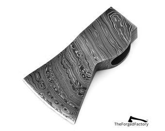 Damascus Steel Axe Head for Hatchet Bushcraft Camping Outdoor Axe, Gift on Christmas, New Year and Anniversary, Laser Engraving on Axe Head