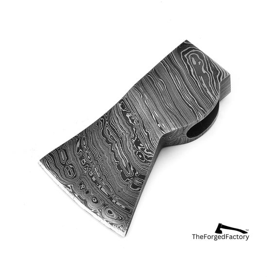 Damascus Steel Axe Head for Hatchet Bushcraft Camping Outdoor Axe, Gift on Christmas, New Year and Anniversary, Laser Engraving on Axe Head