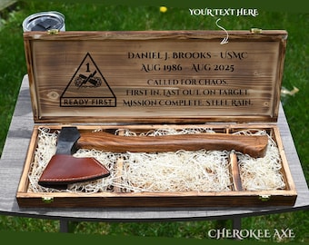 Custom Military Farewell Gift with Wooden Box, Personalized Army Navy Air Force Marine National Guard Gift for Retiree, Retirement Gift