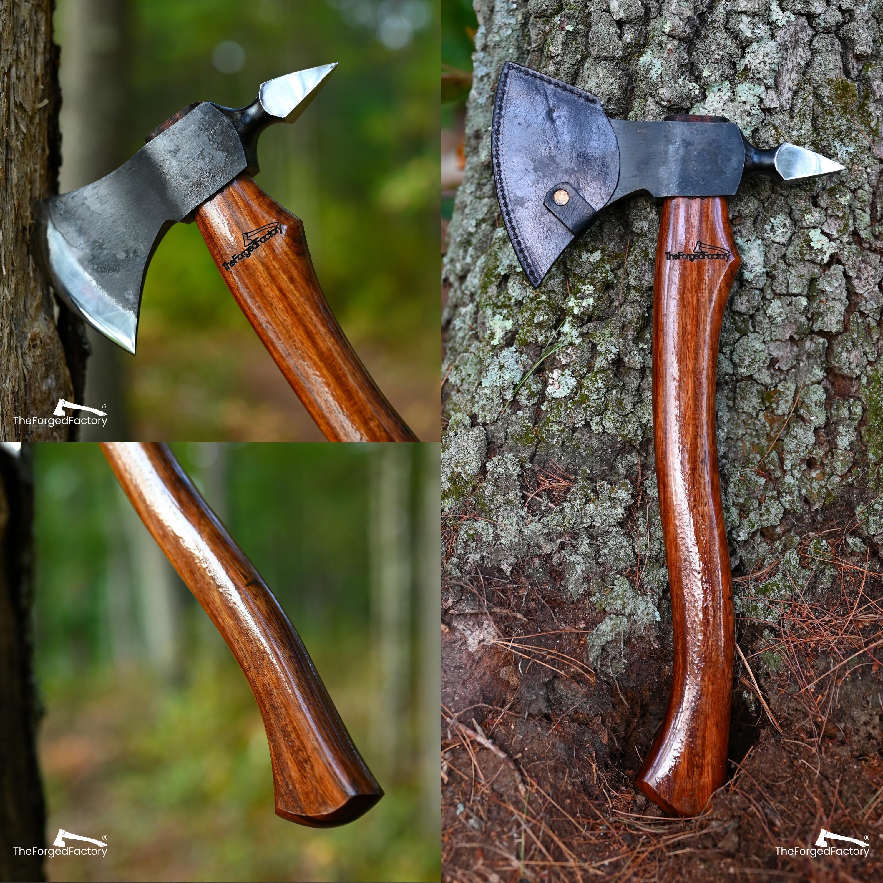Hache Tomahawk Intégrale En Acier Carbone Forgée Main - WarriorsOutfit - Argent