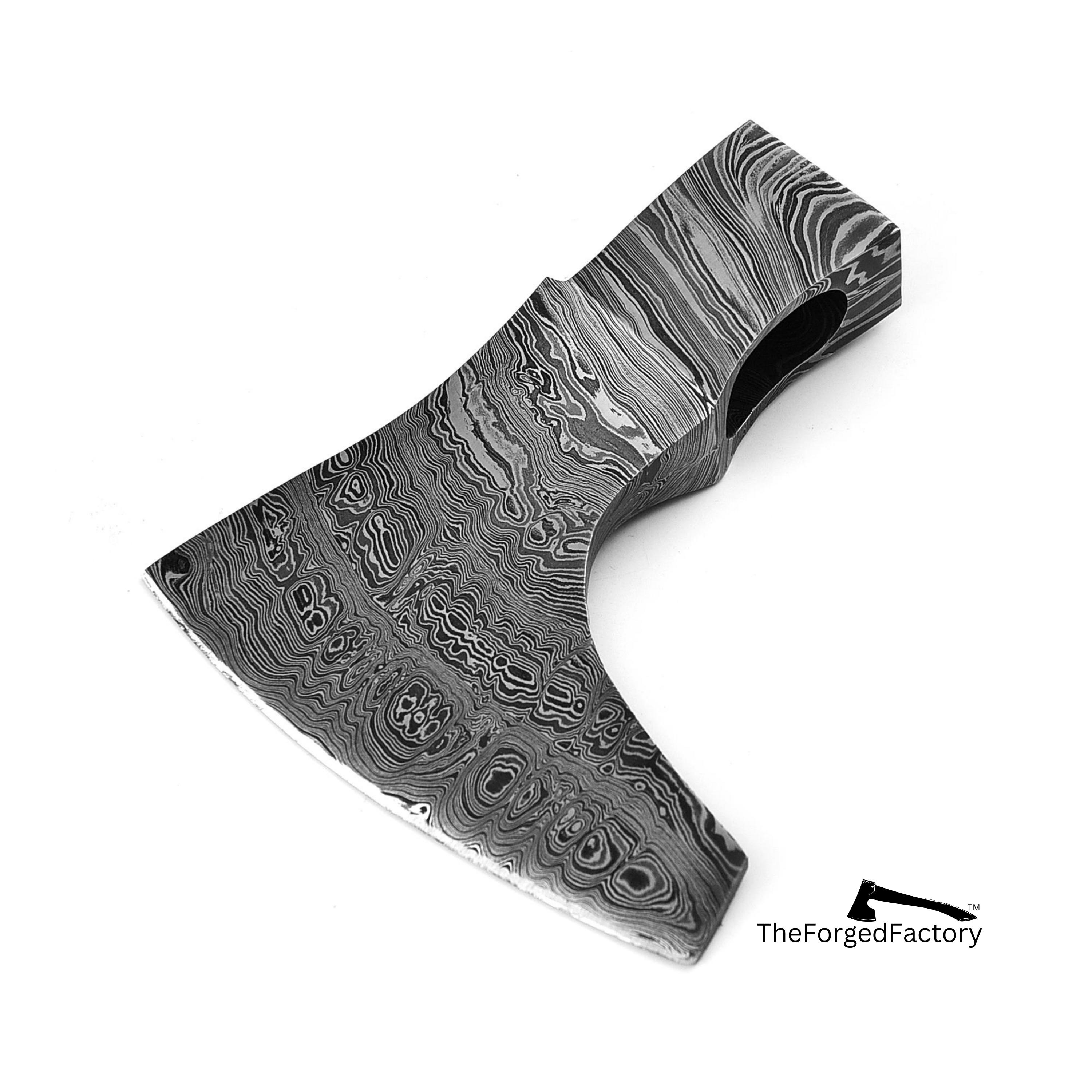 Axe Head Damascus Steel for Outdoor, Camping, Viking & Bearded Axe, Gift on Anniversary, Christmas and New Year, Laser Enraving on Axe Head
