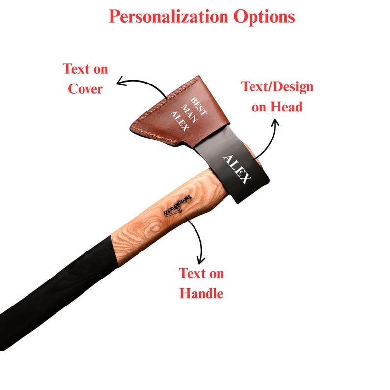 Custom Engraving, Axe Handle, Axe Head, Leather Sheath & Wooden Box ...