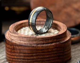 Damascus ringen voor mannen 8MM | Handgemaakte ring Engagement huwelijksverjaardag minimalistisch cadeau voor echtgenoot, vriend