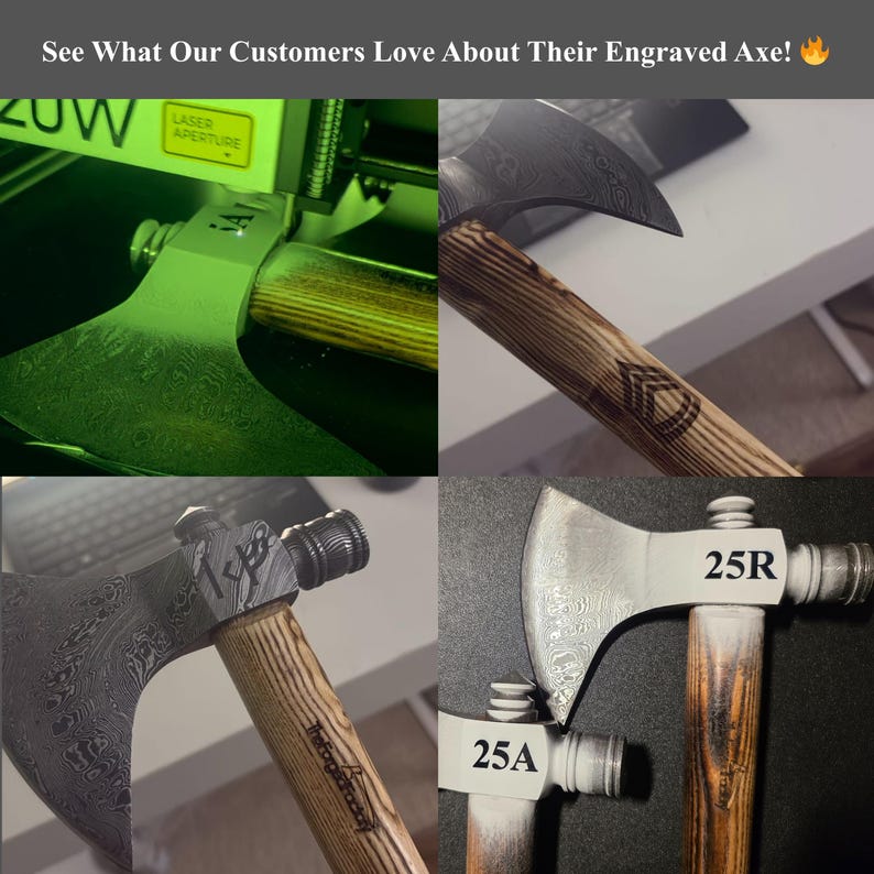 Hand Forged Damascus Steel Tobacciana Axe with Smoking Pipe Handle, Camping & Outdoor Hatchet, Gift for Him on Christmas and New Year image 8