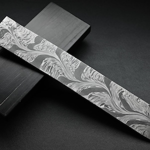 Handmade Damascus Steel 12 Inches Advanced Snake Pattern Billet Blank Bar for Knife Making