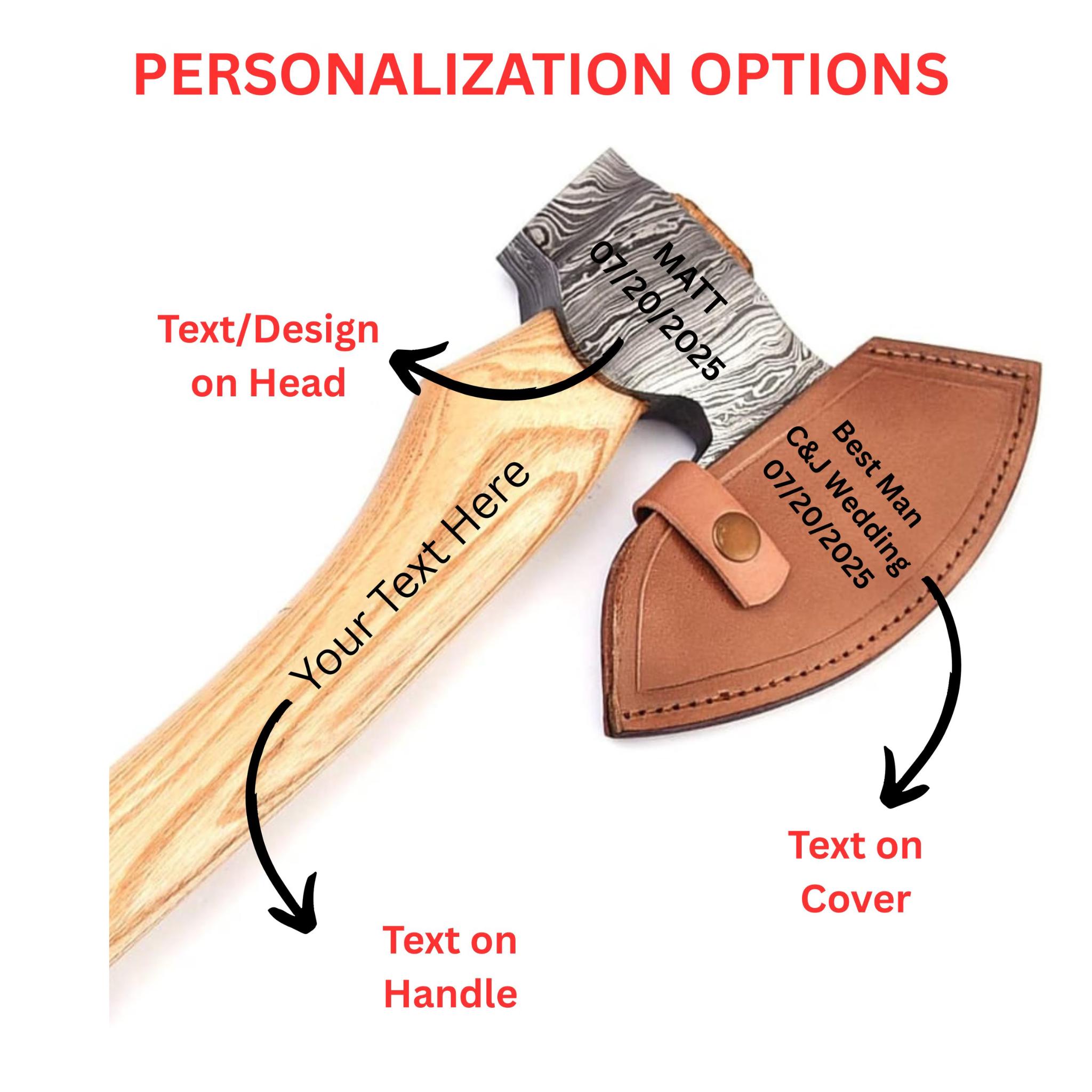 Custom Engraving, Axe Handle, Axe Head, Leather Sheath & Wooden Box ...
